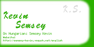 kevin semsey business card